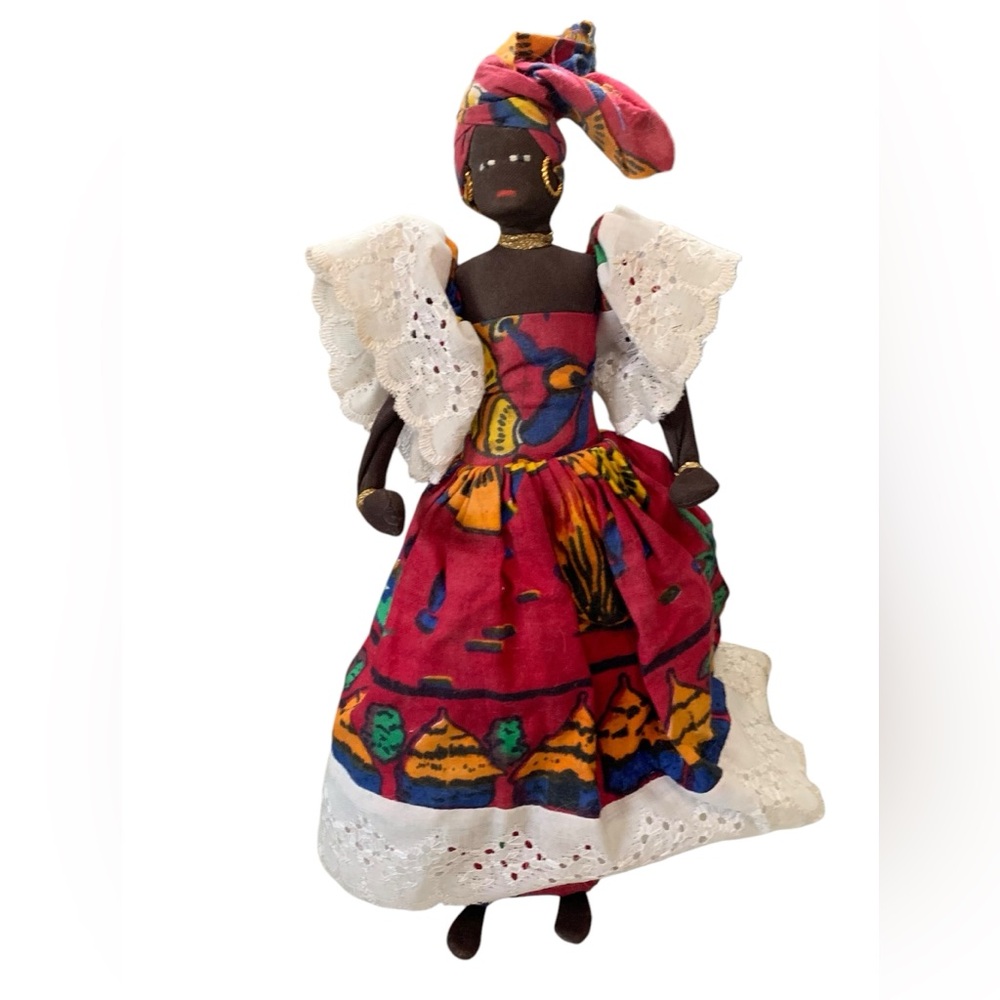 Set of 7 Handmade Tribal Cloth Dolls Made in Senegal, Ghana - Picture 2 of 9